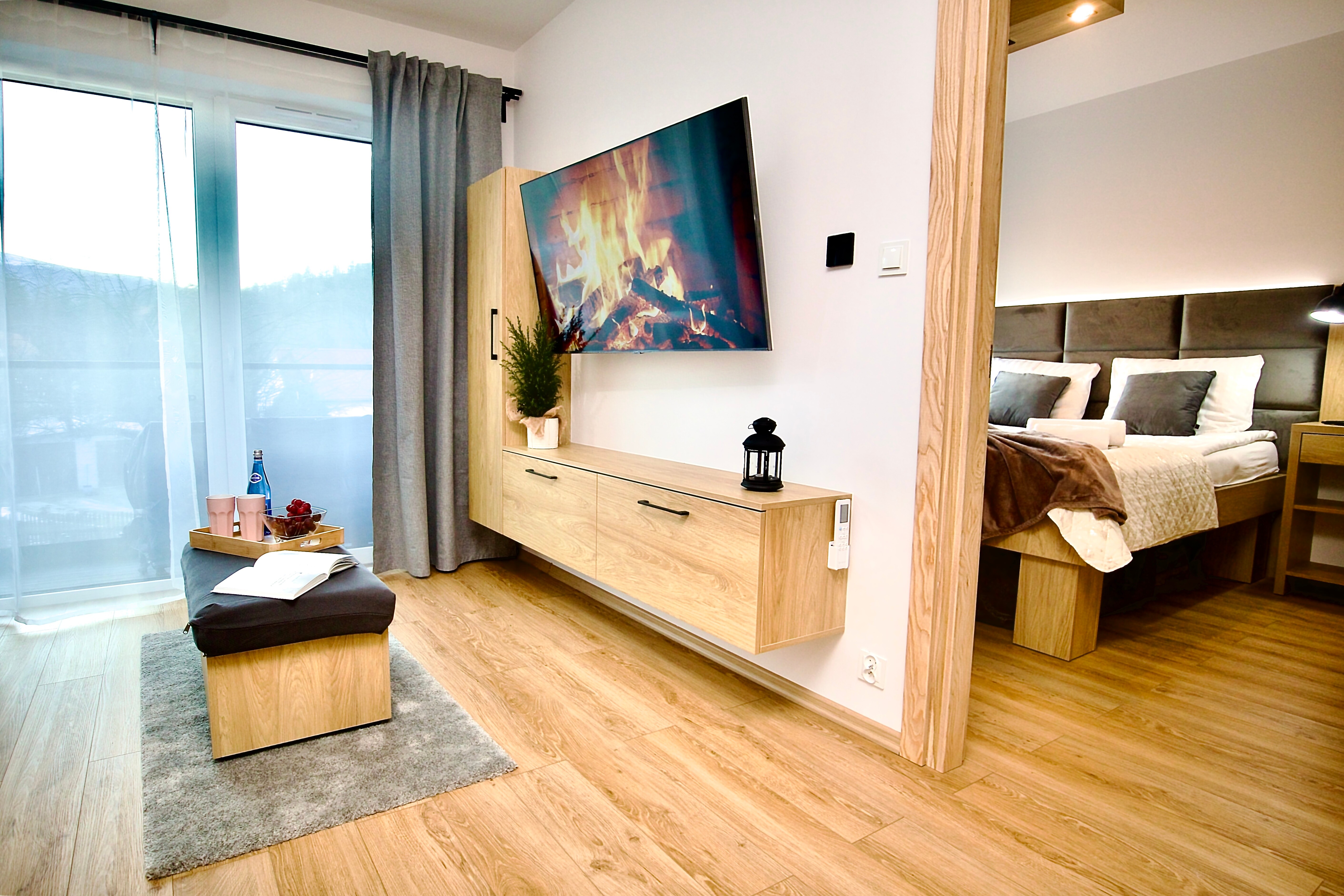 Sypialnia w apartamencie Horyzont Ciszy